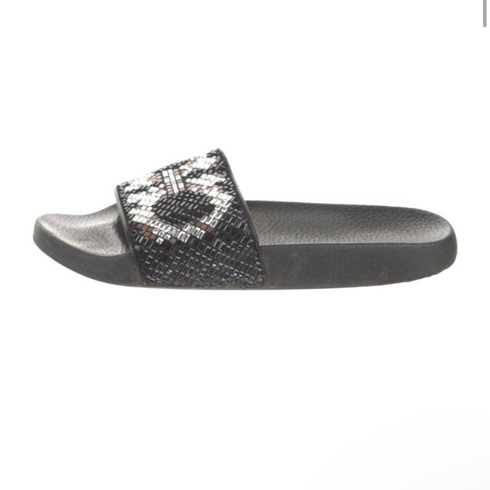 Salvatore Ferragamo Black Slide Sandal with embellishments